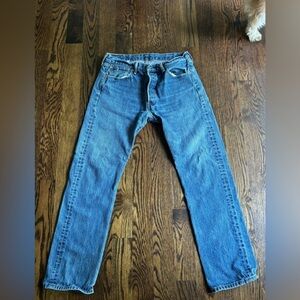 Levi's 501 Jeans Men 34x 32 Blue Original Straight Button Fly American Workwear